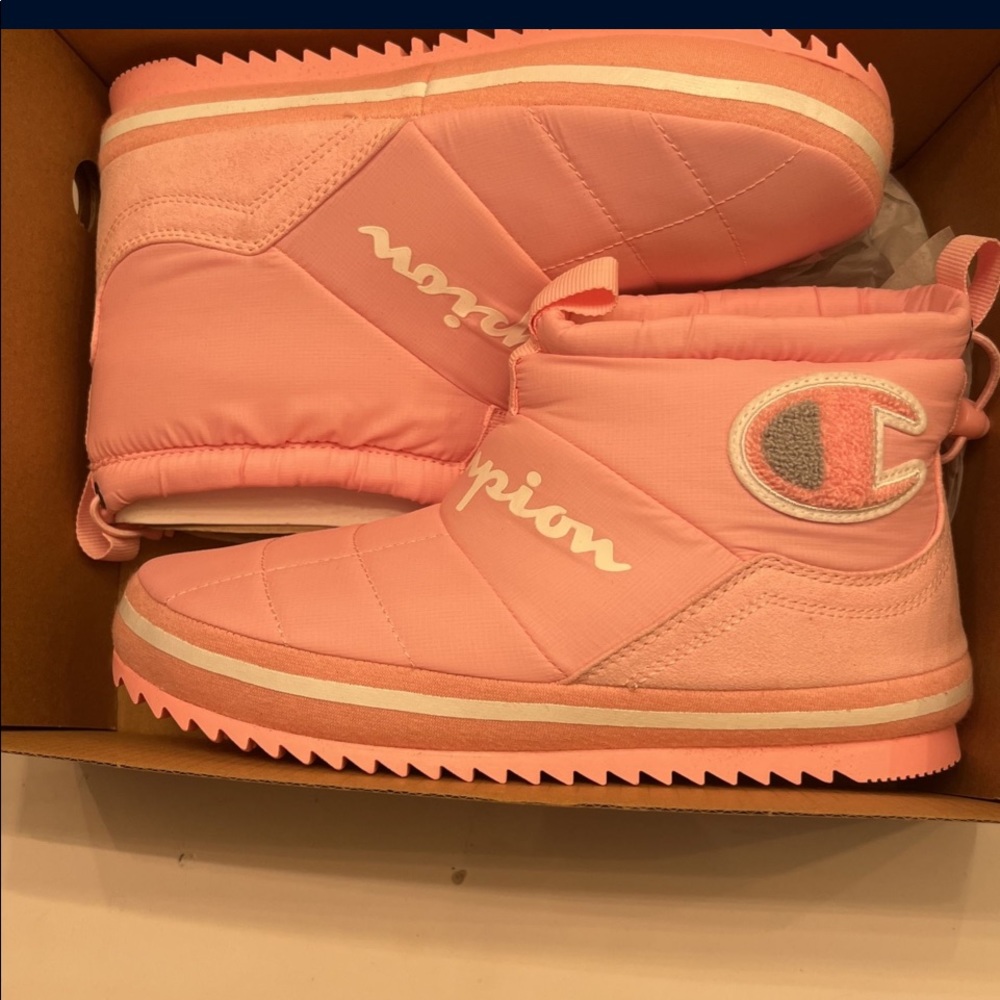 Light pink Champion boots